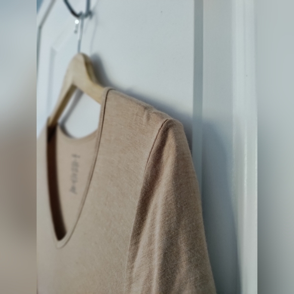 V-Neck Tan Women's T-Shirt - Picture 2 of 3